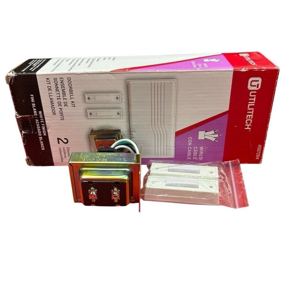 Utilitech Wired Doorbell Kit Pushbuttons And Transformer Only *Read*